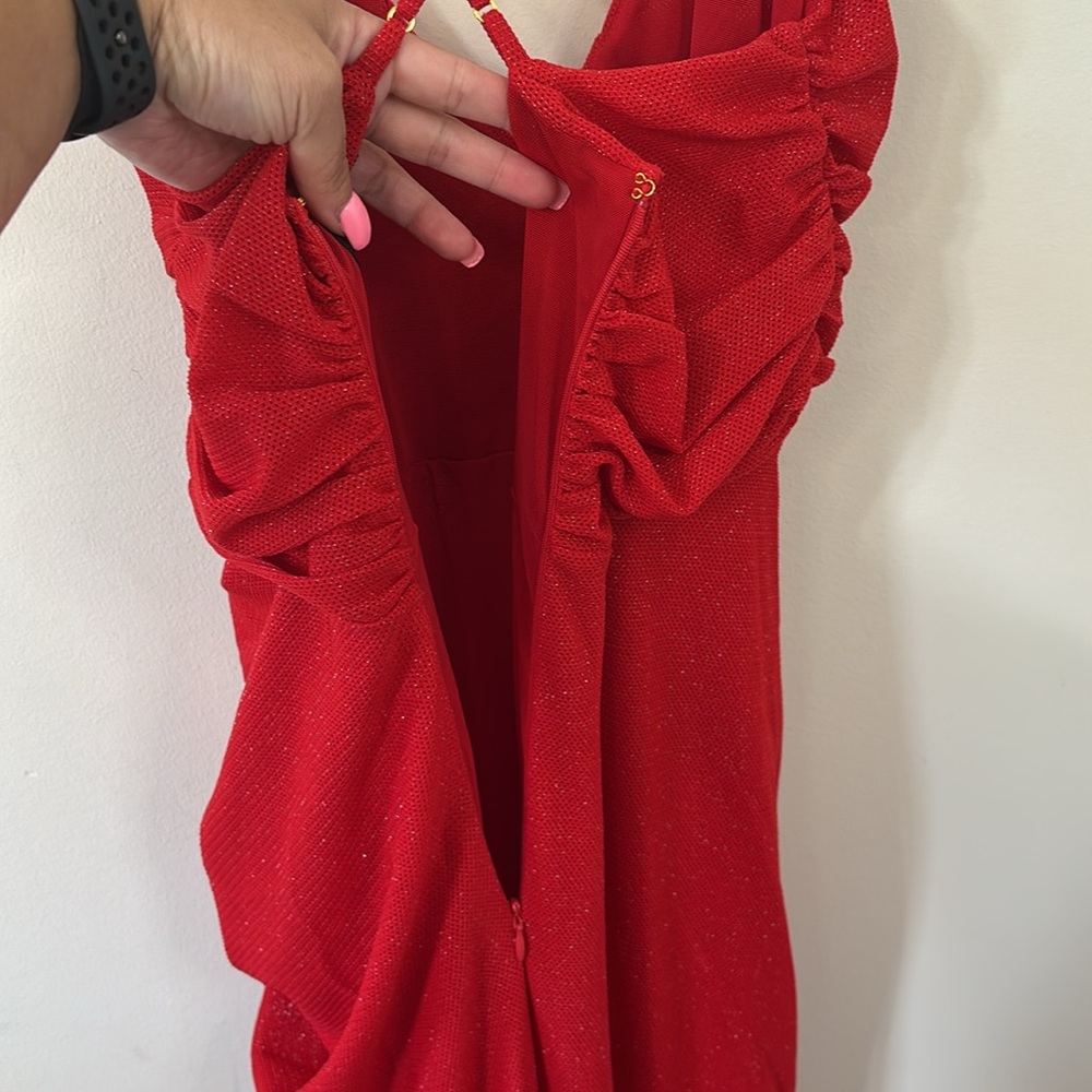 NEW Michael Costello x Revolve Brigitte Gown in Red Size Medium - Picture 7 of 10